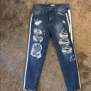 Distressed jeans